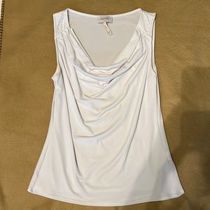 White sleeveless top